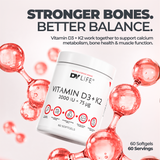 Vitamina D3+K2 2000IU + 75ug, 60 Softgels, 60 Servings